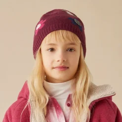 Il Gufo Hats*Girls Red Wool Flower Beanie Hat