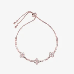 David Charles Jewellery*Girls Rose Gold & Diamanté Clover Bracelet