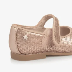 Mayoral Bar Shoes|Bar Shoes*Girls Rose Gold Sequinned Velcro Shoes