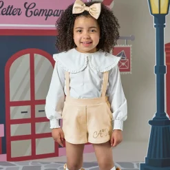 A Dee Outfit Sets*Girls Shimmery Beige Shorts Set