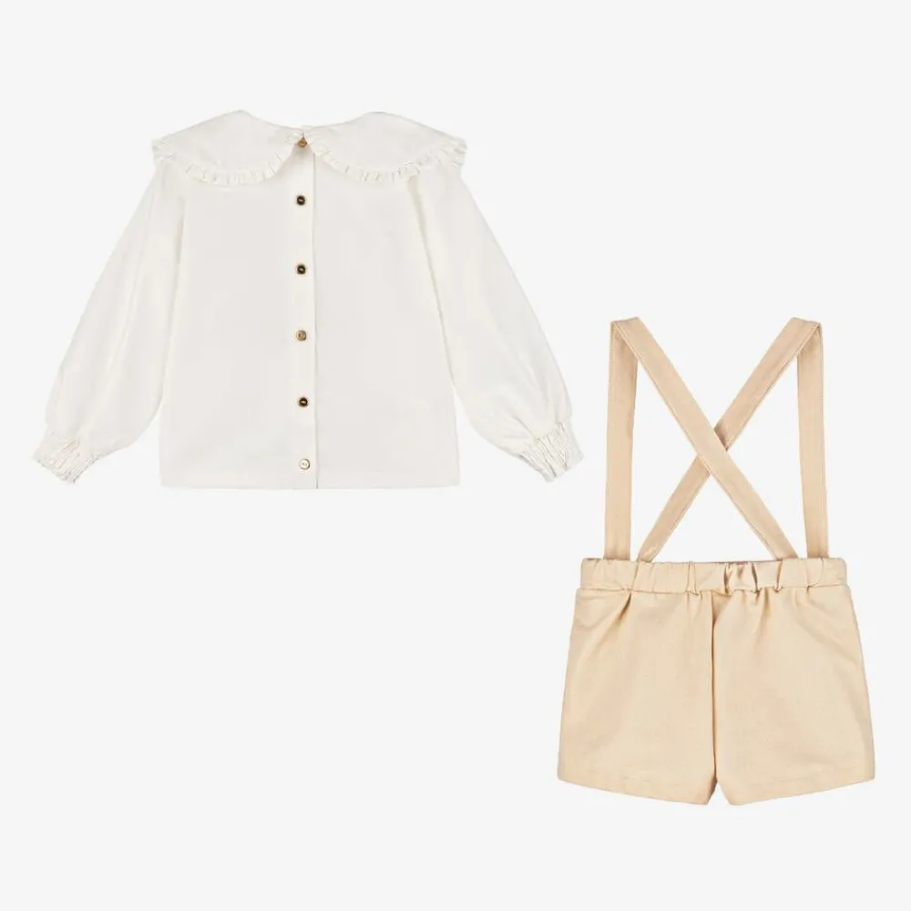 A Dee Outfit Sets*Girls Shimmery Beige Shorts Set