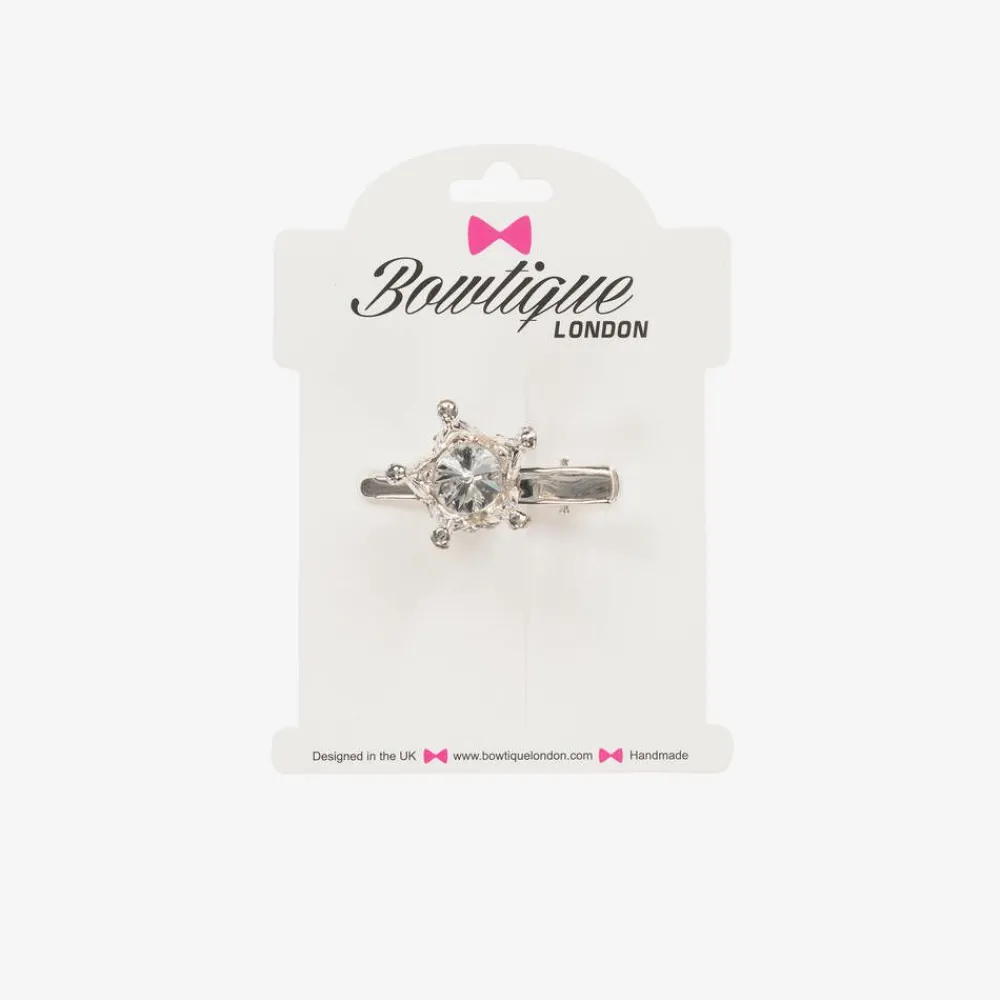Bowtique London Hair Accessories*Girls Silver Crown Hair Clip (5cm)