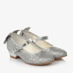 Sevva Bar Shoes|Bar Shoes*Girls Silver Glitter Butterfly Shoes