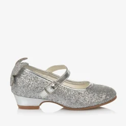 Sevva Bar Shoes|Bar Shoes*Girls Silver Glitter Butterfly Shoes