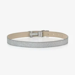 Dolce amp; Gabbana Clothing Accessories*Girls Silver Glitter DG Buckle Belt