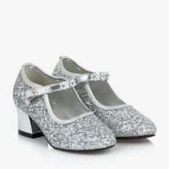 Souza Wedges & Heels|Wedges & Heels*Girls Silver Glitter Heeled Shoes