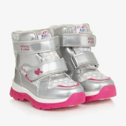 Agatha Ruiz de la Prada Snow Boots|Snow Boots*Girls Silver Heart Print Snow Boots