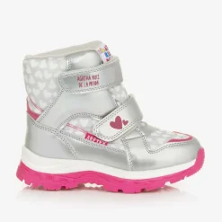 Agatha Ruiz de la Prada Snow Boots|Snow Boots*Girls Silver Heart Print Snow Boots