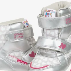 Agatha Ruiz de la Prada Snow Boots|Snow Boots*Girls Silver Heart Print Snow Boots