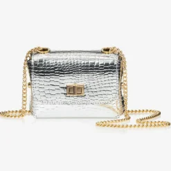 Zaccone Bags*Girls Silver Leather Bag (14cm)