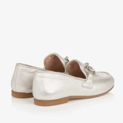 Irpa Loafers & Moccasins|Loafers & Moccasins*Girls Silver Leather Loafers