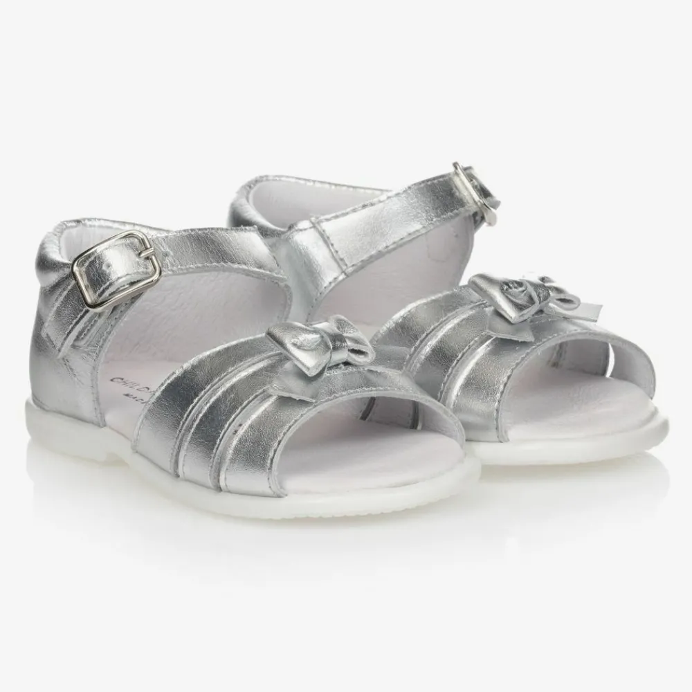 Childrens Classics Sandals|Sandals*Girls Silver Leather Sandals