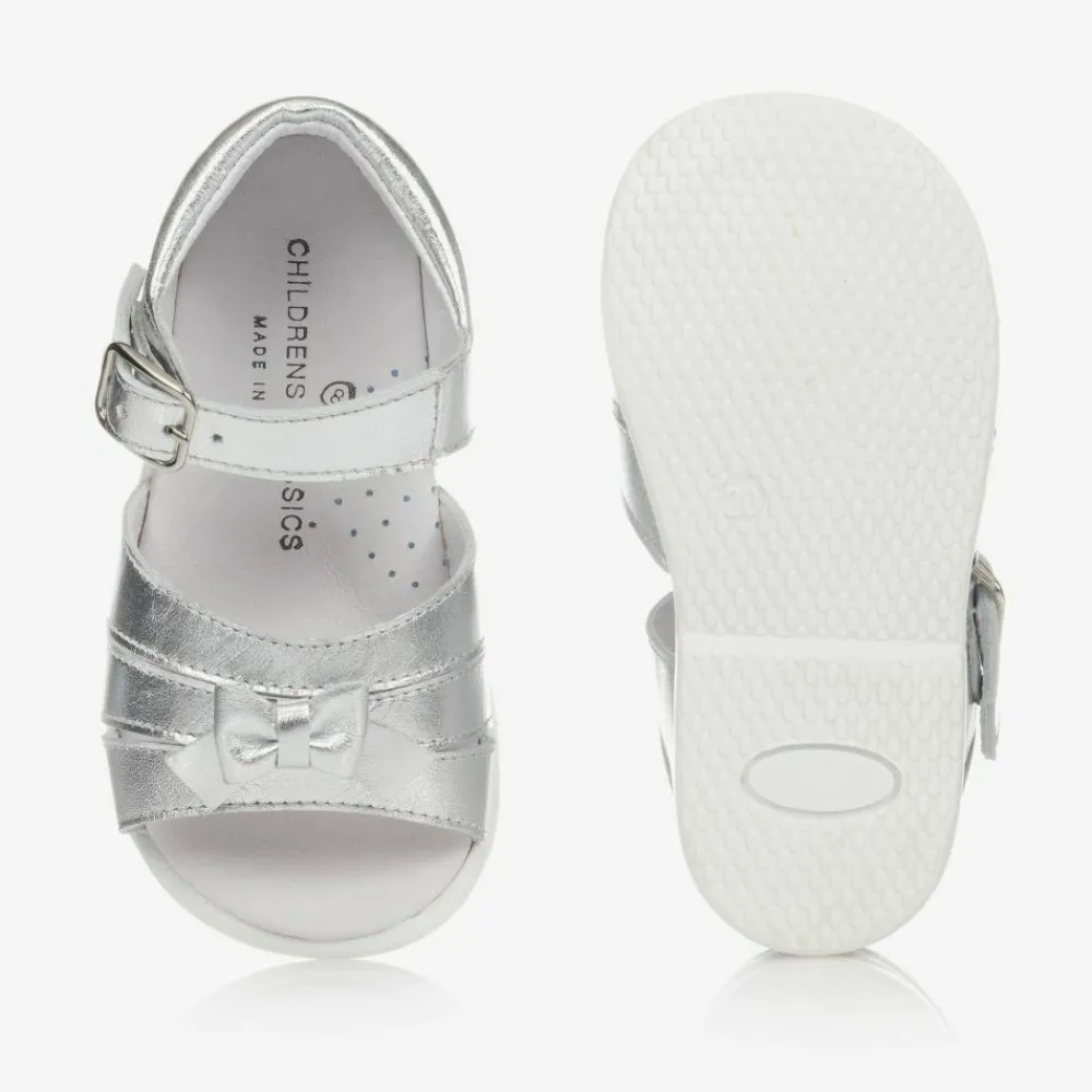 Childrens Classics Sandals|Sandals*Girls Silver Leather Sandals