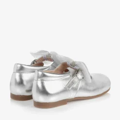 Childrens Classics Bar Shoes*Girls Silver Leather Shoes