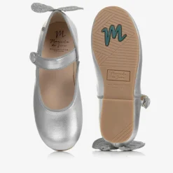Manuela de Juan Bar Shoes|Bar Shoes*Girls Silver Leather Shoes