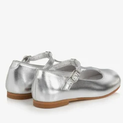 Beatrice amp; George Traditional Shoes|Bar Shoes*Girls Silver Leather T-Bar Shoes