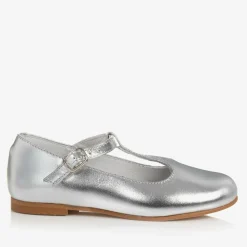 Beatrice amp; George Traditional Shoes|Bar Shoes*Girls Silver Leather T-Bar Shoes