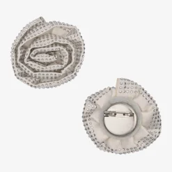 Marlo Kids Gifts*Girls Silver Tiered Sequinned Tulle Dress