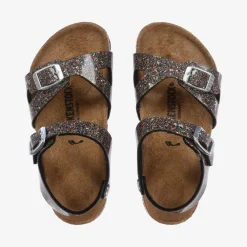 Birkenstock Sandals|Sandals*Girls Sparkly Black Buckle Sandals