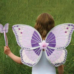 Dress Up by Design Costumes*Girls Sparkly Purple Wings & Wand Dressing-Up Set