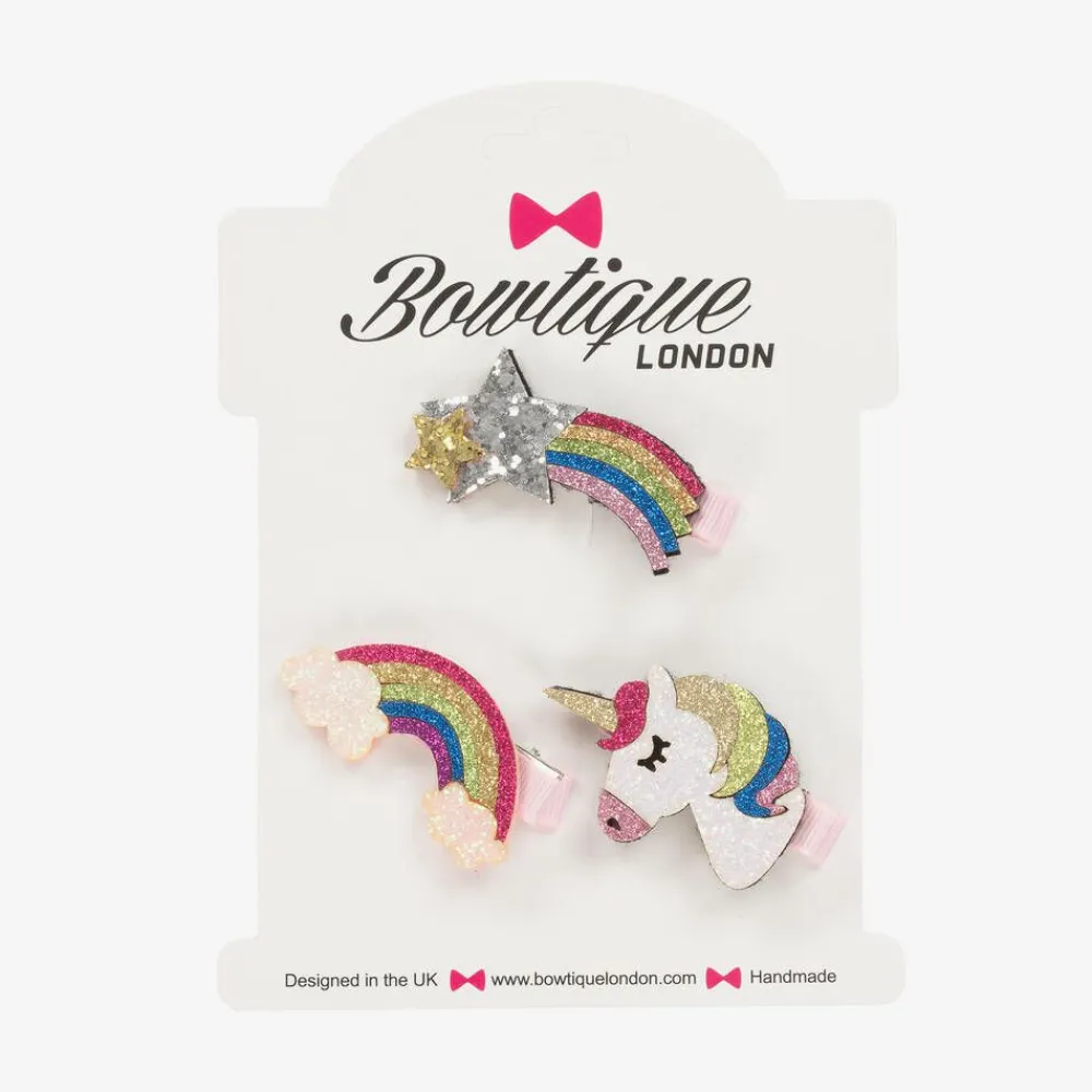 Bowtique London Hair Accessories*Girls Star & Unicorn Hair Clips (3 Pack)