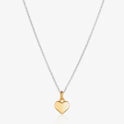 Little Star Jewellery*Girls Sterling Silver & Gold Heart Necklace