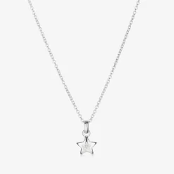 Little Star Jewellery*Girls Sterling Silver Diamond Star Necklace (38cm)