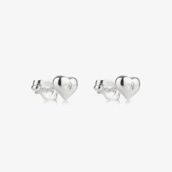 Little Star Jewellery|Jewellery*Girls Sterling Silver Diamond Heart Earrings