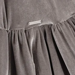 Jessie and James London Dresses*Girls Taupe Grey Velour Dress