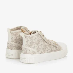 Michael Kors Kids Trainers*Girls White & Beige High Top Trainers
