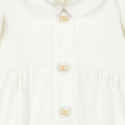 Dolce amp; Gabbana Gifts|Babysuits*Girls White & Gold Cotton Babygrow Gift Set