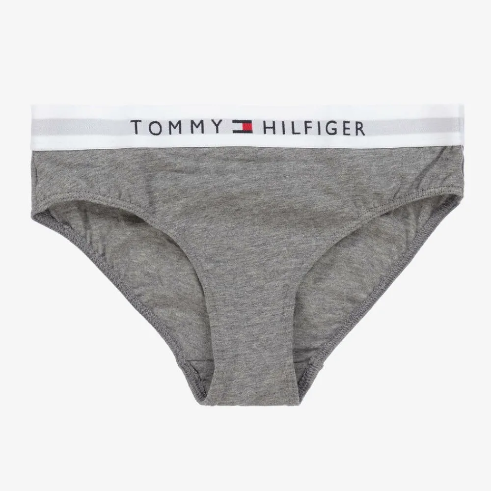 Tommy Hilfiger Underwear*Girls White & Grey Cotton Knickers (2 Pack)