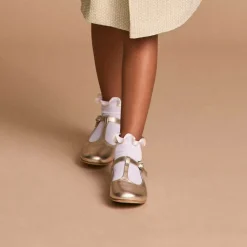 Story Loris Socks*Girls White & Ivory Ruffle Socks