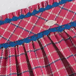 Miranda Dresses*Girls White & Pink Check Dress