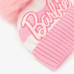 Monnalisa Hats*Girls White & Pink Knitted Beanie Hat