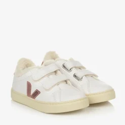 VEJA Trainers|Trainers*Girls White & Pink Leather Esplar Trainers