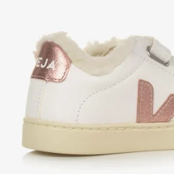 VEJA Trainers|Trainers*Girls White & Pink Leather Esplar Trainers