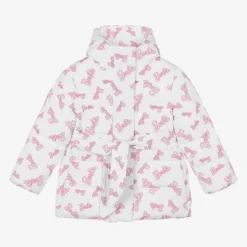 Monnalisa Coats & Jackets*Girls White & Pink Puffer Barbie Coat