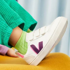 VEJA Trainers|Trainers*Girls White & Purple Faux Leather V-10 Trainers
