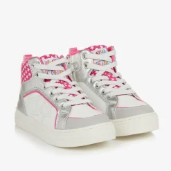 Agatha Ruiz de la Prada Trainers|Trainers*Girls White & Silver Star High-Top Trainers