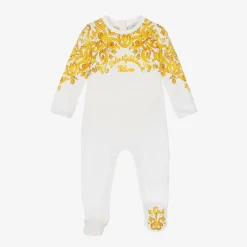 Dolce amp; Gabbana Gifts|Babysuits*Girls White & Yellow Cotton Babysuit Set