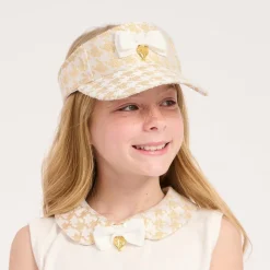 Angels Face Hats*Girls White & Gold Visor Snowdrop