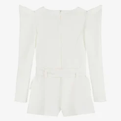 Fun amp; Fun Shorts*Girls White Belted Playsuit