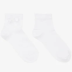 Story Loris Socks*Girls White Bow Cotton Socks
