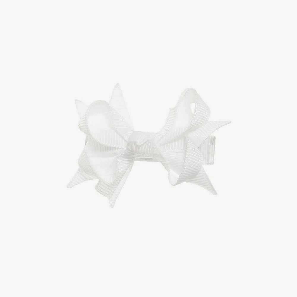 Bowtique London Hair Accessories*Girls White Bow Hair Clip (4cm)