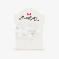 Bowtique London Hair Accessories*Girls White Bow Hair Clip (4cm)