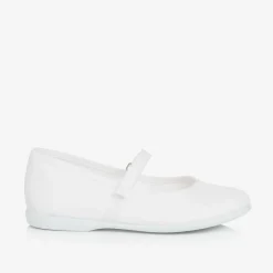 Pisamonas Pumps & Ballerinas|Pumps & Ballerinas*Girls White Canvas Bar Shoes