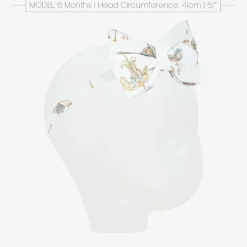 Atelier Choux Paris Hair Accessories*Girls White Carousel Print Cotton Headband