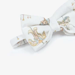 Atelier Choux Paris Hair Accessories*Girls White Carousel Print Cotton Headband