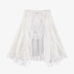 Selini Action Skirts*Girls White Cotton & Tulle Beach Skirt